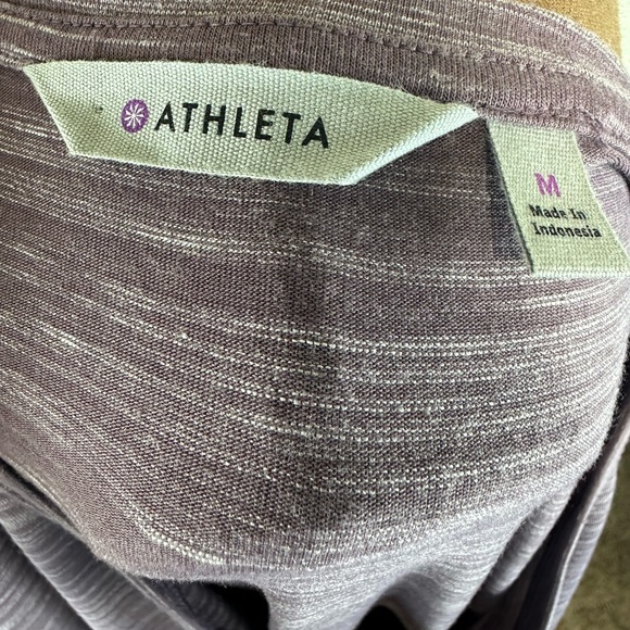Athleta Beyond Soft Avenues Long Sleeve Side Ruched Purple Heather Dress Medium - Picture 6 of 9